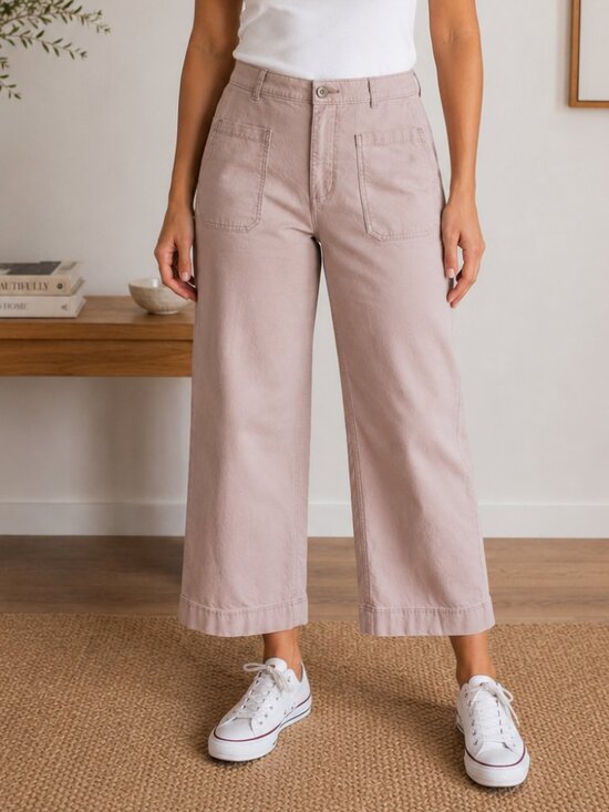 Old Navy Pants - Old Navy High Rise Wide-Leg Chino Pants Mollusk Size 8